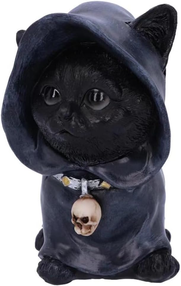Halloween Black Cat Statue Decor Gothic Cat Lovers Witchy Home for Outdoor Patio Lawn Yard Decoration (Black)