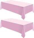 VidaFete 2 Pack 90 * 132inch Rectangle Table Cloth Polyester, Stain Wrinkle Resistant Polyester Dining Table Cover for Kitchen Dinning Party Wedding Rectangular Table Buffet Decoration(Pink)