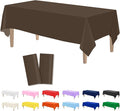 Kopokita 2PCS Brown Plastic Tablecloths 54 x 108 Inch, Disposable Table Cloths Rectangle Party Table Covers