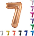 YPSelected 32 Inch Large Foil Helium Number Balloon Birthday Wedding Party 0-9 (Orange, 7)