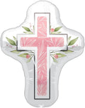 Pink Cross 28" Religious Foil Party Balloon