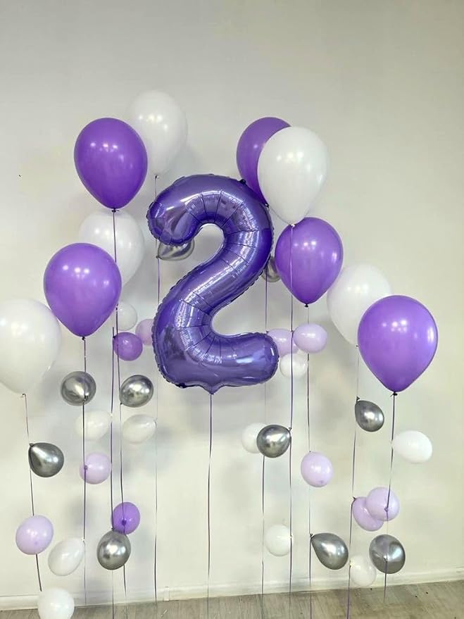 Number 6 Balloon, 40 Inch 6th Birthday Decoration for Girls And Boys, Purple Balloons for 6, 16, 26, 65, 2026 Graduation, Birthday, Wedding Anniversary, Xmas, Party Supplies