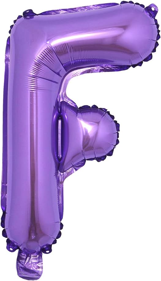 16 inch Purple Alphabet Letter and Number Balloons Set Package, Aluminum Hanging Foil Film Banner Mylar Balloon for Birthday Party Decoration Custom Word (A-Z, 0-9) (16 Inch Purple F)