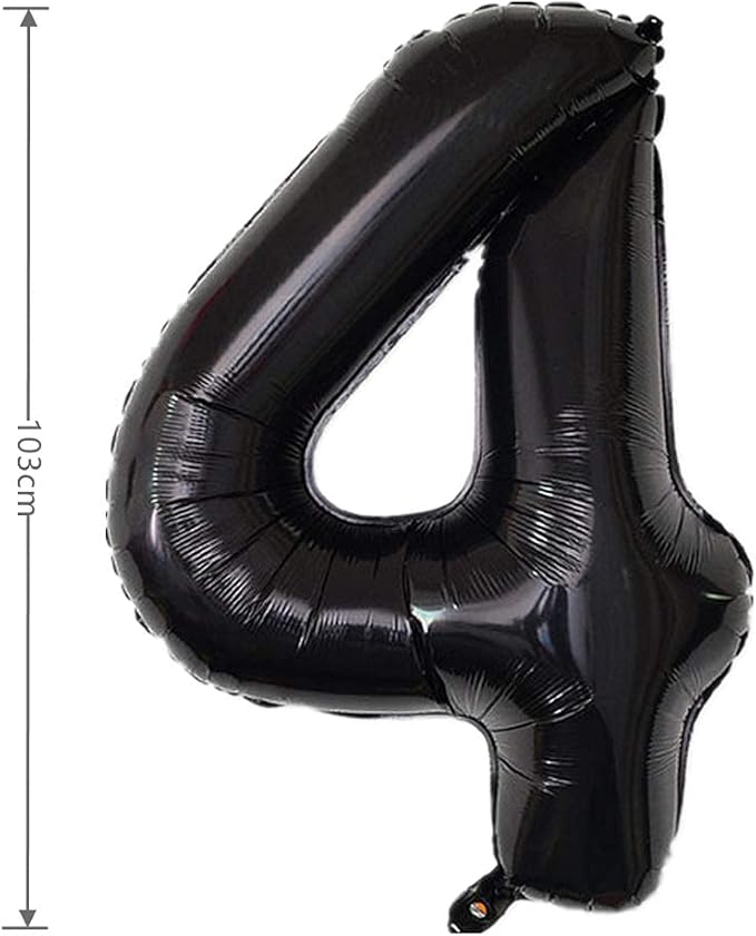 40 Inch Large Foil Helium Number Balloon Birthday Wedding Party 0-9 (Black, 4)