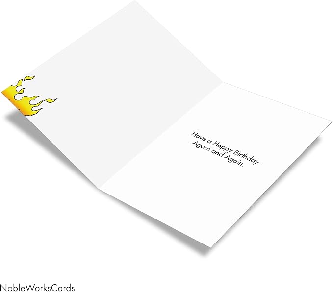NobleWorks - 1 Awesome Birthday Greeting Card - Cartoon Art, Happy Funny Bday Note - Trick Candles C6067BDG