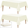 WIGENIUS 2 Pack Ivory Table Cloth Rectangle Tablecloths 60X84 Inch,Polyester Table Cloth for 4 Foot Rectangle Tables,Wrinkle Resistant Washable Fabric Table Covers for Party,Wedding Banquet