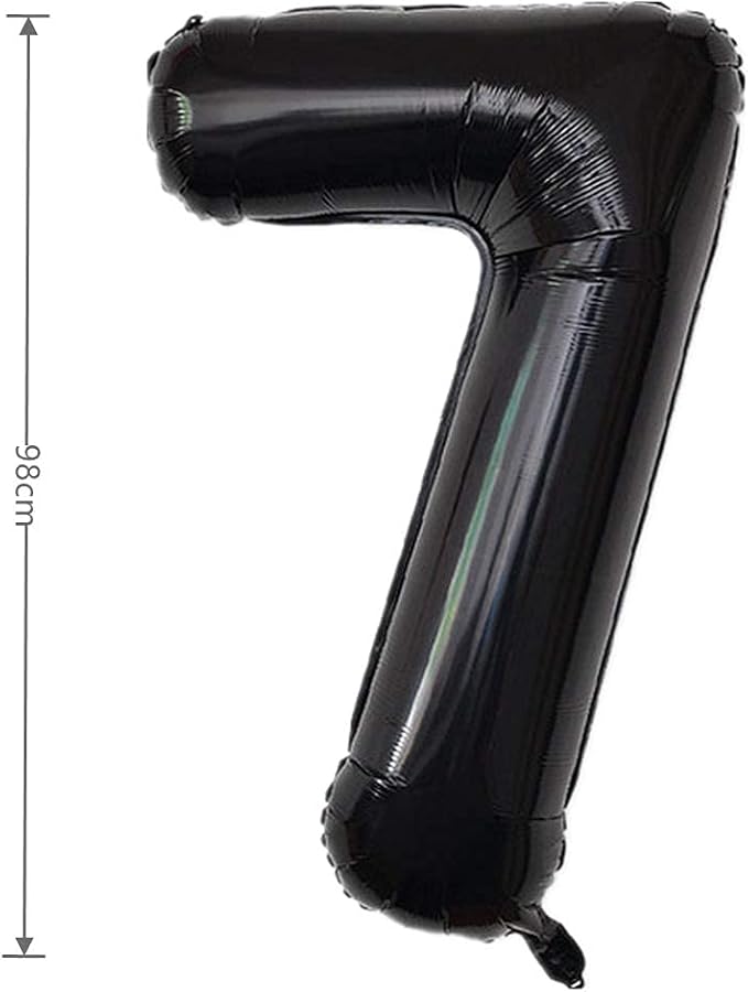 40 Inch Large Foil Helium Number Balloon Birthday Wedding Party 0-9 (Black, 7)