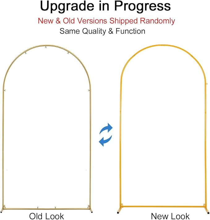 Vincidern 6.6 FT Wedding Arch Backdrop Stand for Parties, Balloon Arch Stand, Wedding Arches for Ceremony, Metal Arch Backdrop Stand for Bridal Baby Showers, Birthday Party Decoration Door Frame Gold