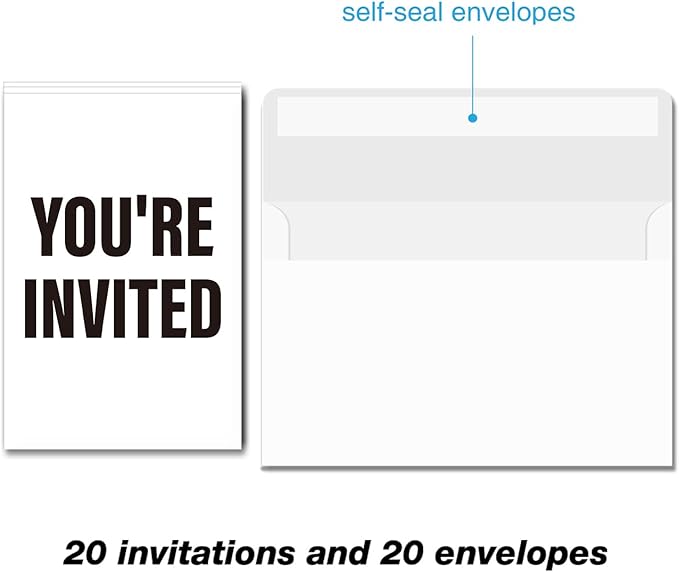 Soiceu Teen Boy Birthday Invitations with Envelopes Set of 20 You're Invited Birthday Party Invites Fill in Blank