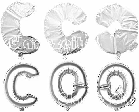 Glanzzeit 16 Inch Silver Foil Balloons Letters A to Z Numbers 0 to 9 for Prom Wedding Birthday Party Decor (Letter C)