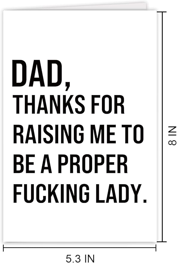 UUEFKTN Funny Dad Birthday Day Card Gift from Adult Daughter, Hilarious Birthday Cards for Daddy Stepdad Grandpa, Rude Fathers Day Card for Dad Father Stepfather Daddy, Humor Fathers Day Gift