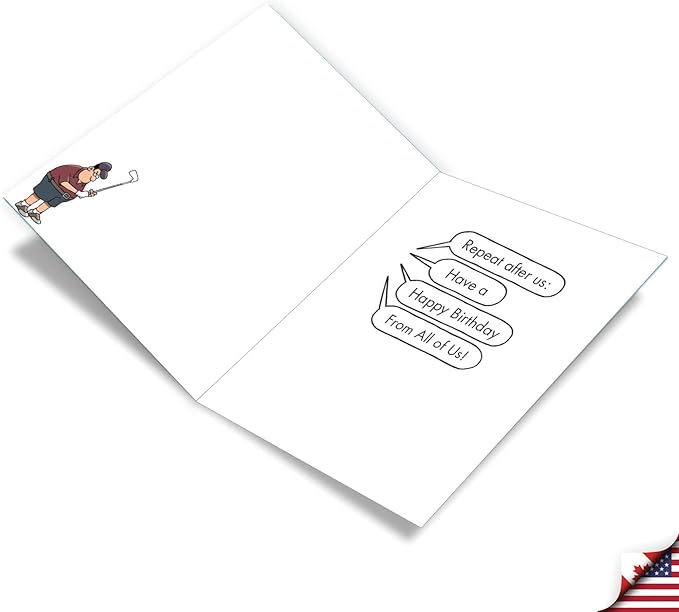NobleWorks Jumbo Hilarious Birthday Greeting Card From Us 8.5 x 11 Inch with Envelope (1 Pack) Large Jumbo Bday Golf Bunker J3675BDG-US