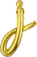 18 inch Gold DIY a-z Handwriting lowercase letters name Foil balloon Letter character birthday Wedding party decoration Balloon (18 inch Gold j)