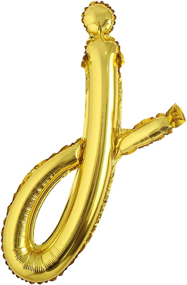18 inch Gold DIY a-z Handwriting lowercase letters name Foil balloon Letter character birthday Wedding party decoration Balloon (18 inch Gold j)