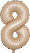40 inch Caramel Cream Color Number Balloons 0-9 Large Digital Foil Helium Brown Beige Balloon Happy Birthday Party Decoration (40 inch Caramel 8)