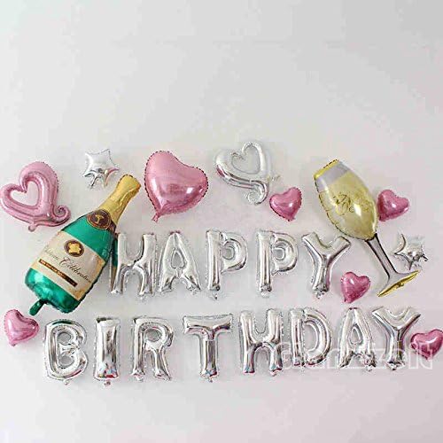 Glanzzeit 16 Inch Silver Foil Balloons Letters A to Z Numbers 0 to 9 for Prom Wedding Birthday Party Decor (Letter P)