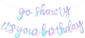 BEISHIDA Iridescent Go Shawty It's Your Birthday Banner - NO DIY - Hip Hop Theme Glitter Happy Birthday Banner - Pre-Strung - Black Rap Theme Happy Birthday Sign for Man Women birthday Party Supply