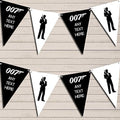 James Bond Black & White Personalized Birthday Party Bunting - Hanging Party Decoration - Birthday Party Banner Garland | Decorative Party Supplies