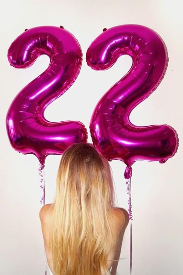 40 Inch Number 8 Balloon, Hot Pink 8 18 28 80 Birthday Balloons for Men Boys, 8th Birthday Decorations Party Supplies, Wedding, Graduations