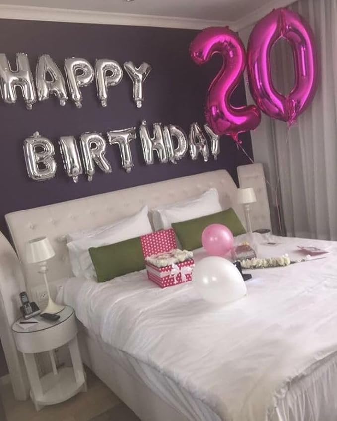 40 Inch Numbers Balloon, Rose Purple Balloons for Birthday Party Decoration, Foil Number 0 Ballon for 0, 10, 20, 100, 2026 Celebration, Birthday, Baby Shower, Anniversary Decor