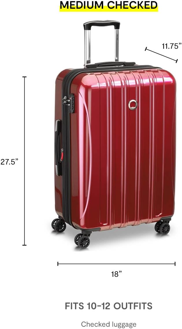 DELSEY PARIS Helium Aero Hardside Expandable Luggage with Spinner Wheels, Plum, 2-Piece Set (21/24)