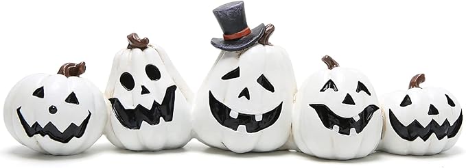 Hodao Halloween Pumpkin Decorations Indoor Halloween Decorations Clearance for Table/Halloween/Window/Present Box/Gift/Courtyard Corridor (White Pumpkin)