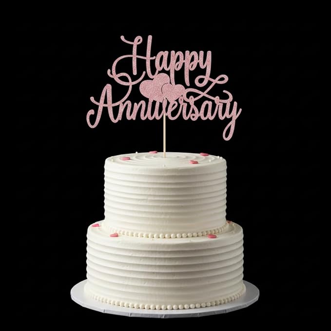 Happy Anniversary Cake Topper - Company Anniversary,Wedding Wedding Anniversary,Birthday Party Selected Decoration Supplies