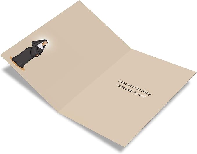 NobleWorks - 1 Funny Happy Birthday Card - Cartoon Humor for B-Day, Stationery for Men and Women - Convent 4437