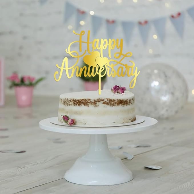 Kaoenla Happy Anniversary Cake Topper - Company Anniversary,Wedding Wedding Anniversary,Birthday Party Selected Decoration Supplies