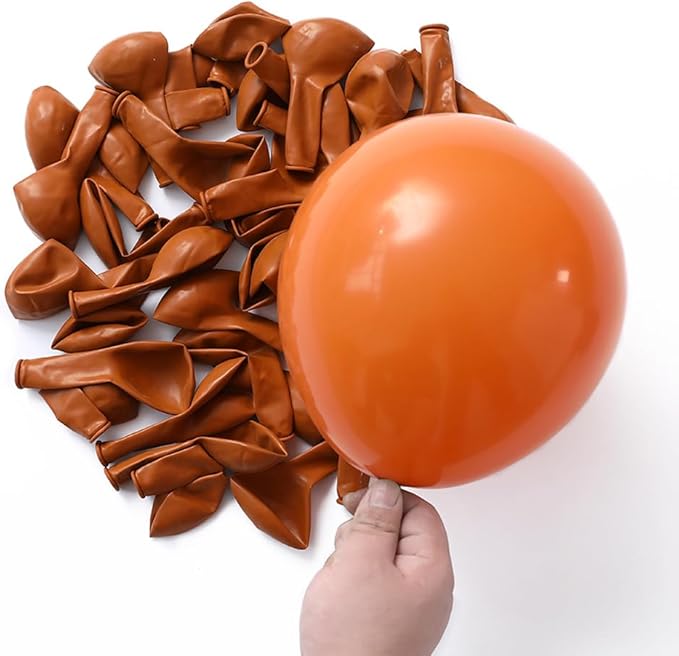 142pcs Burnt Orange Balloon Garland Arch Kit, Burnt Orange Brown Sand White Balloons for Fall Boho Baby Shower Birthday Little Pumpkin Thanksgiving Party Decorations