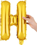 Restaurantware Balloonify 16 Inch Letter Balloon 1 Alphabet Party Balloon - Letter H Self-Sealing Gold Foil Mylar Balloon Hanging Film Decoration For Birthday Wedding Or Graduation