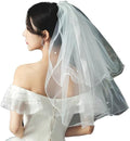 White Short Wedding Veil Pearl Rhinestone Bride Veils Bridal Veils Bachelorette Party Veil for Brides and Women