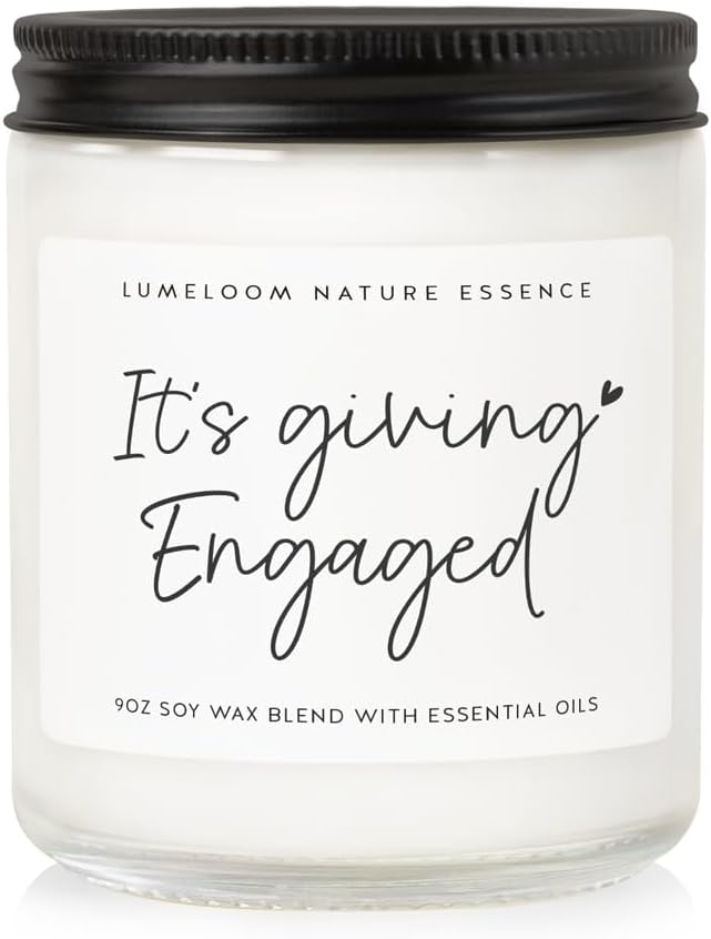 Engagement Gifts for Couples, Bride Gifts, 9oz Lavender Scented Soy Wax Candle, Best Engaged Candle for Women, Bride to be, Fiance, Bachelorette, Engagement Party Decorations