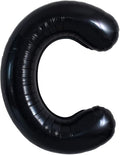TONIFUL 40 Inch Large Black C Letter Balloon - Jumbo Helium Foil Mylar Big Alphabet for 2026 New Year Eve Graduation Wedding Baby Shower Birthday Party Anniversary Supplies Decorations