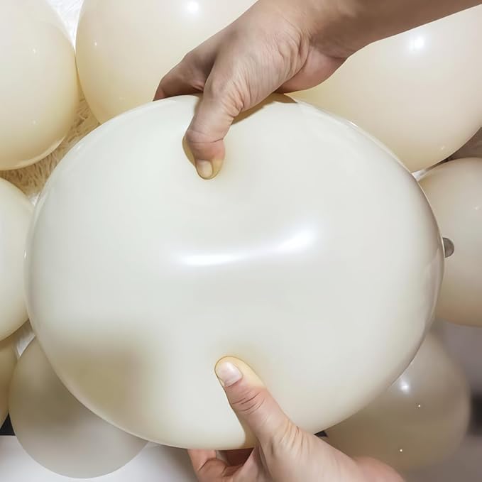 400 Pcs Sand White Balloons 12 Inch Sand White Cream Beige Bulk Latex Balloon for Birthday Wedding Bridal Shower Gender Reveal Party Decorations