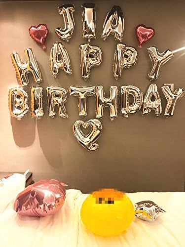 Glanzzeit 16 Inch Silver Foil Balloons Letters A to Z Numbers 0 to 9 for Prom Wedding Birthday Party Decor (Letter A)