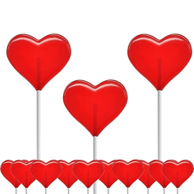 Fruidles 800-Pack Mini Red Heart Shaped Strawberry Flavored Lollipop, Individually Wrapped, 5g Lollipops 10 Pounds