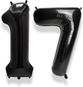 AULE 40 Inch Large 17 Balloon Numbers Black, Big Foil Number Balloons, Giant Helium Happy 17th Birthday Party Decorations for Boy and Girl, Huge Mylar Anniversary Party Supplies