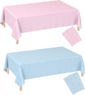 WNINK 4 Pack Gender Reveal Plastic Tablecloths, Disposable Rectangle Pink and Blue Pastel Tablecloth, Table Covers for Boy or Girl Gender Reveal Party Baby Shower Birthday Party Decorations 54" x 108"