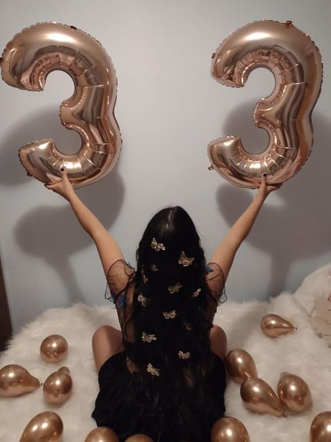 Birthday Number Balloons 40 Inch, 1 Balloon for Birthday Party, Rose Gold One Balloons Foil Number 1 Ballon for 1, 10, 11, 12, 13, 21, 100 Celebration, Birthday, Baby Shower, Anniversary Decor