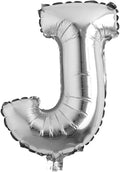 16" inch Single Silver Alphabet Letter number Balloons Aluminum Hanging Foil Film Balloon Wedding Birthday party decoration banner Air Mylar Balloons (16 inch Silver J)