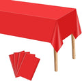 mwellewm 4 Packs Red Tablecloth, Plastic Red Table Cloth Christmas Tablecloth 54" × 72" Rectangle Disposable Tablecloths Waterproof Green Table Cover for Party Holiday & Gathering Use