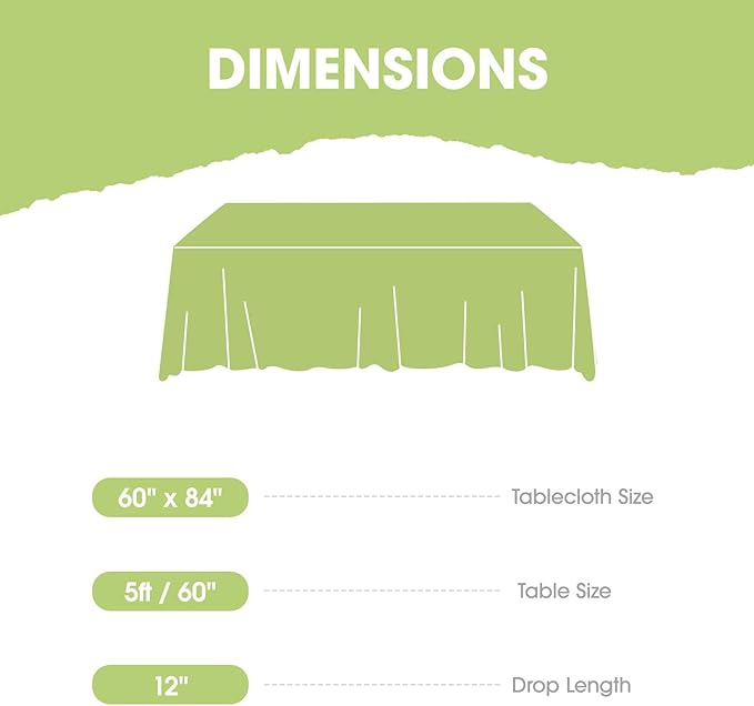 Pureegg Rectangle Table Cloth 60" x 84" – Durable Polyester Tablecloth Offers Reusable & Washable Protection, Ideal for Outdoor Party, Picnic, Wedding, Banquet and Birthday, Pink