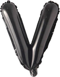 16" inch Single Black Alphabet Letter number Balloons Aluminum Hanging Foil Film Balloon Wedding Birthday party decoration banner Air Mylar Balloons (16 inch Black V)