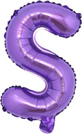 16 inch Purple Alphabet Letter and Number Balloons Set Package, Aluminum Hanging Foil Film Banner Mylar Balloon for Birthday Party Decoration Custom Word (A-Z, 0-9) (16 Inch Purple S)