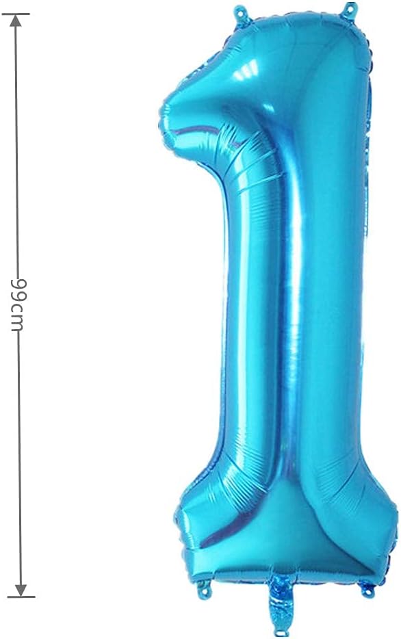 40 Inch Large Foil Helium Number Balloon Birthday Wedding Party 0-9 (Blue, 1)