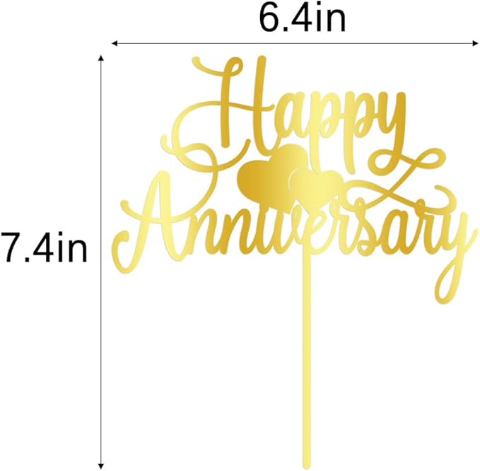 Kaoenla Happy Anniversary Cake Topper - Company Anniversary,Wedding Wedding Anniversary,Birthday Party Selected Decoration Supplies