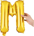 Restaurantware-Balloonify 16 Inch Letter Balloon, 1 Alphabet Party Balloon - Letter M, Self-Sealing, Gold Foil Mylar Finish, Hanging Loop, Decoration For Birthday, Wedding, Or Graduation