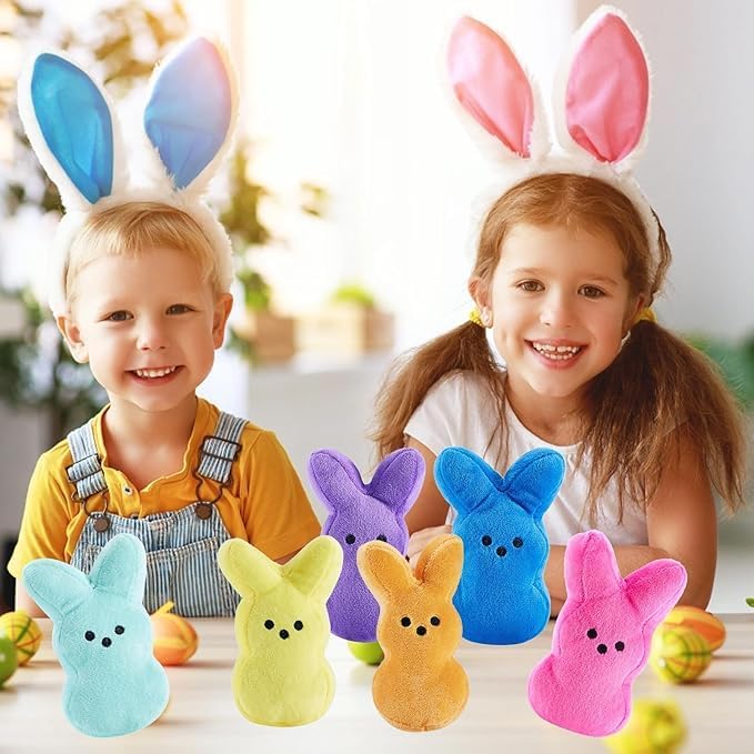24PCS Cute Bunny Plush Toys,Easter Basket Stuffers Toys for Kids,Bunny Stuffed Animals,Easter Party Favors Gift for Girls Boys