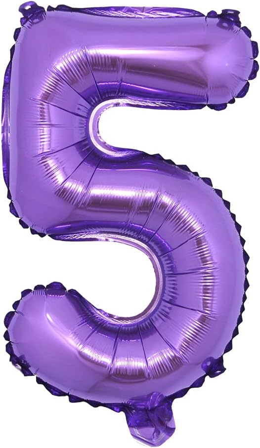 16 inch Purple Alphabet Letter and Number Balloons Set Package, Aluminum Hanging Foil Film Banner Mylar Balloon for Birthday Party Decoration Custom Word (A-Z, 0-9) (16 Inch Purple 5)